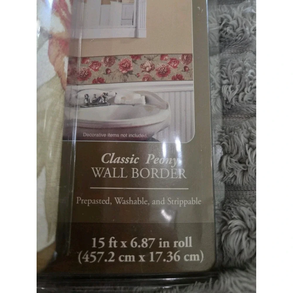 VTG Home Trends Classic Peony Lot of 3 Wall Border French Garden Cottage NOS